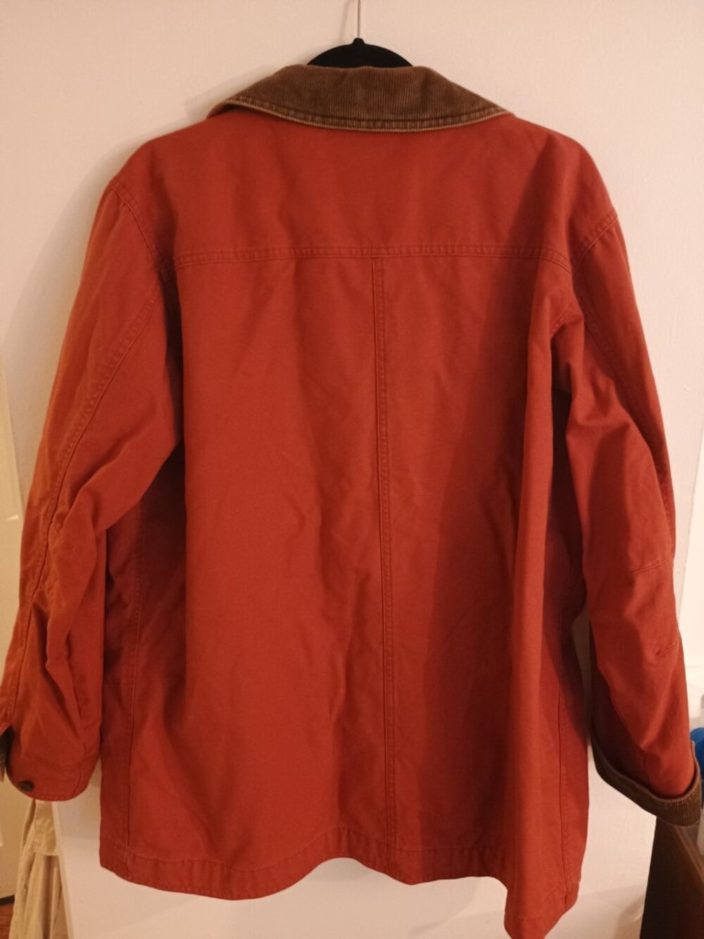 LL BEAN Red Barn Coat Cotton Jacket Women XL with Flannel and Corduroy - Picture 10 of 12